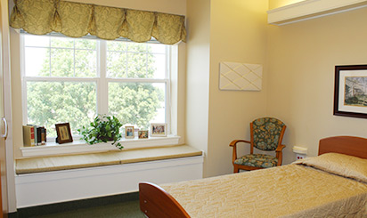 Skilled nurse assisting Brethren Village resident