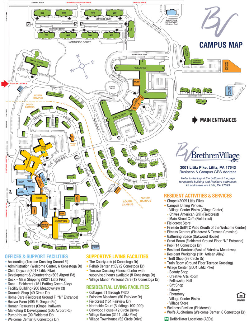 Brethren Village Campus Map