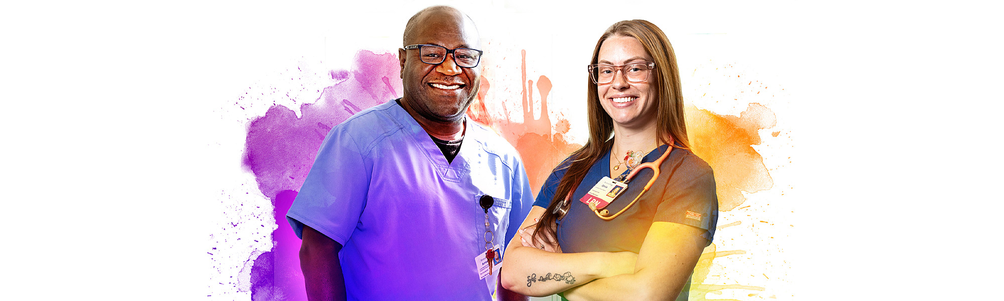 Portrait of male and female BV nurses