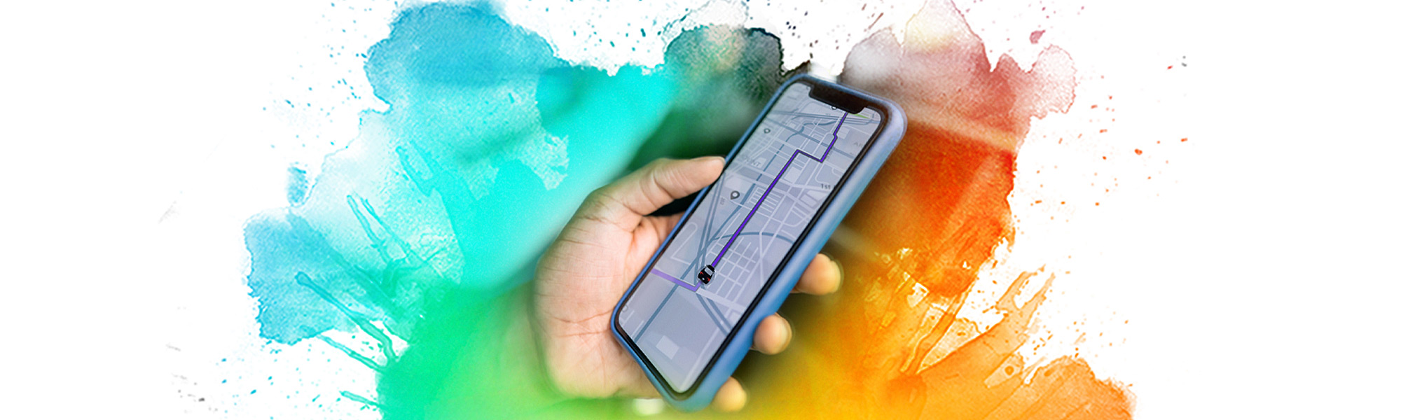 Hand holding a cell phone with directions to Brethren Village on a map app