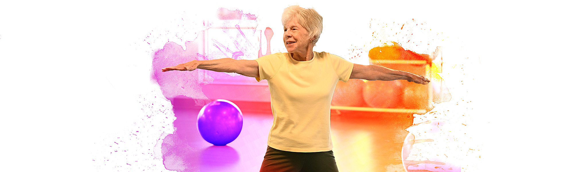 Female resident participating in a yoga class