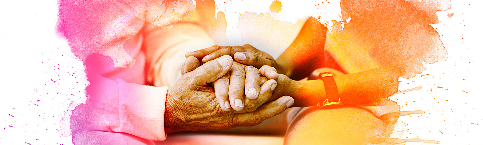 Caring, comforting overlapping hands