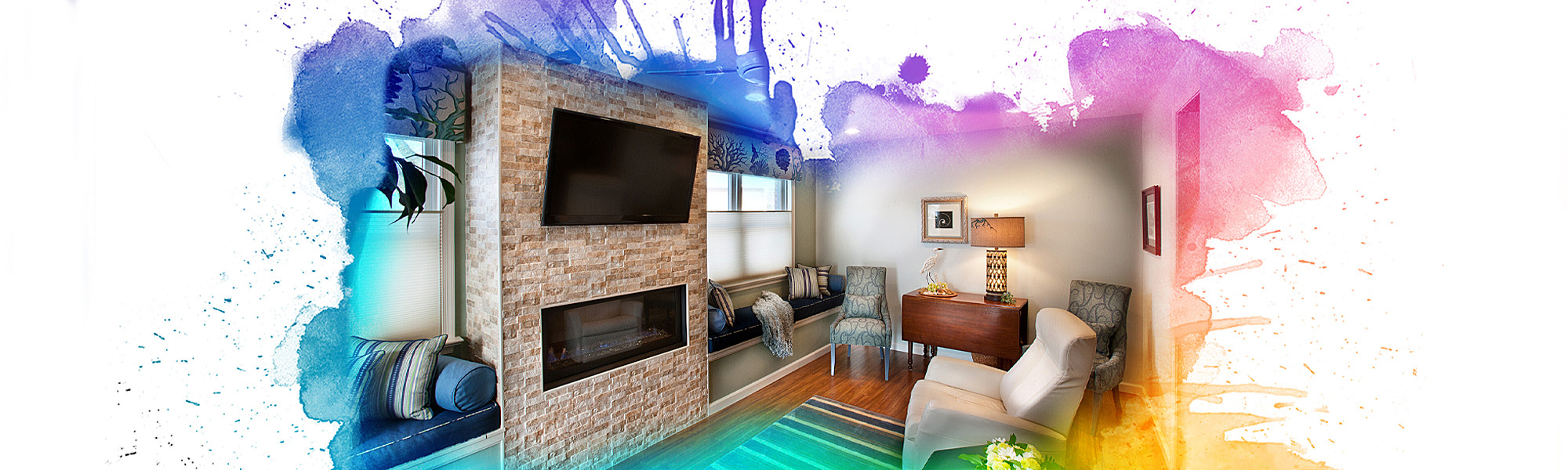 Interior of resident living room area