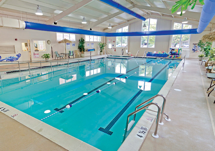 The indoor heated pool at Shelly Aquatic Center.